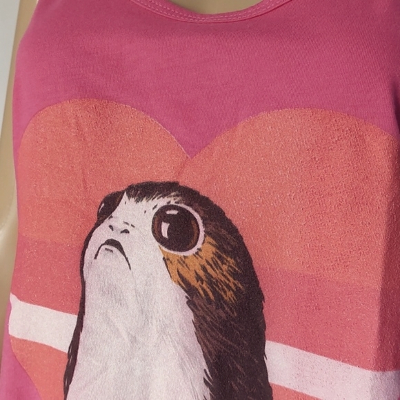 Star wars women's Juniors porg love Racerback tanto top size XS - Picture 2 of 10